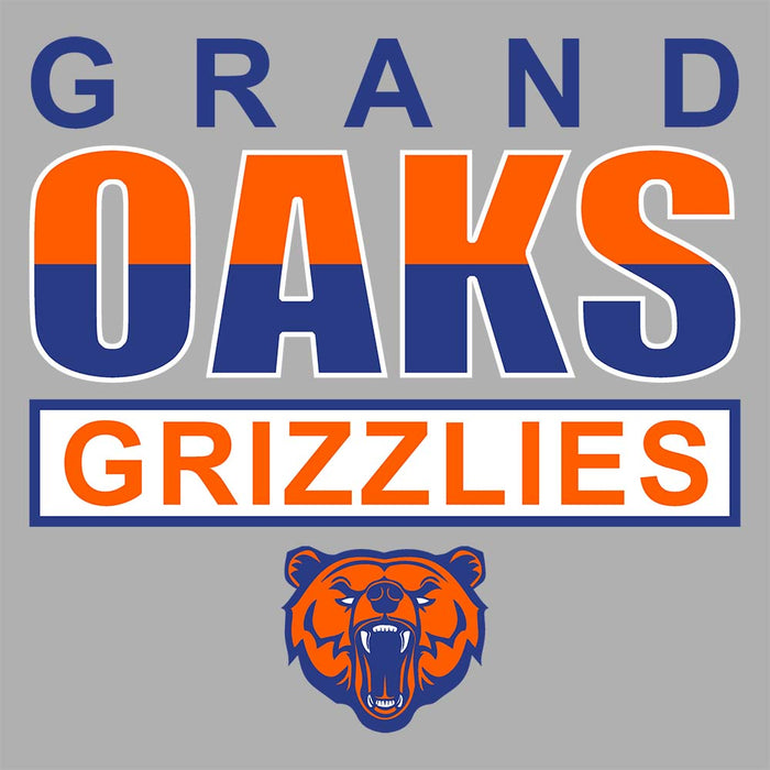 Close-up of Grand Oaks High School Grizzlies Carbon Grey Premium Hoodie 29