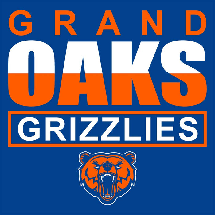 Close-up of Grand Oaks High School Grizzlies Premium Royal Unisex T-shirt 29