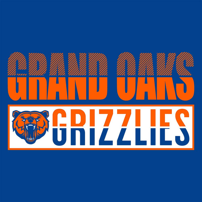 Close-up of Grand Oaks High School Grizzlies Premium Royal Unisex T-shirt 31