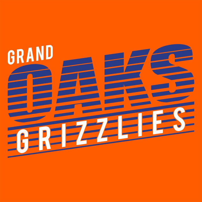 Close-up of Grand Oaks High School Grizzlies Premium Orange Unisex T-shirt 32