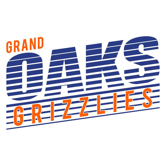 Close-up of Grand Oaks High School Grizzlies Unisex 3/4 sleeve Raglan T-shirt 32