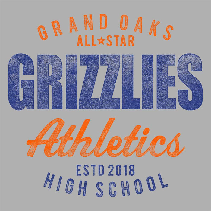 Close-up of Grand Oaks High School Grizzlies Carbon Grey Premium Hoodie 35