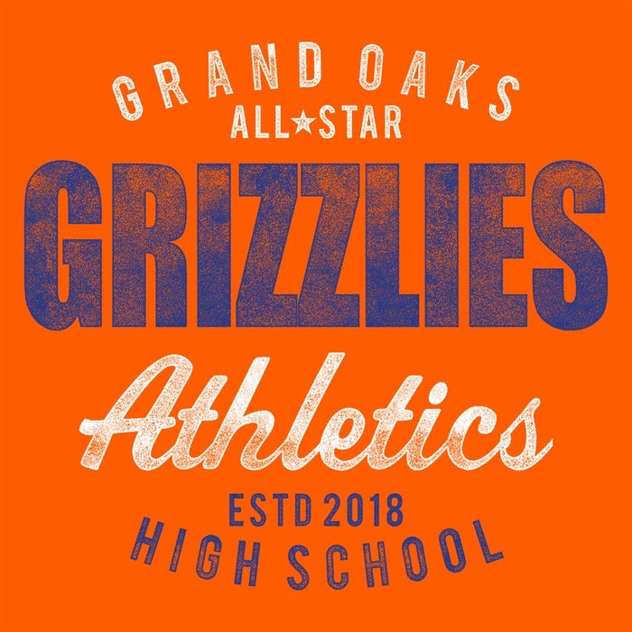 Close-up of Grand Oaks High School Grizzlies Classic Unisex Orange T-shirt 34