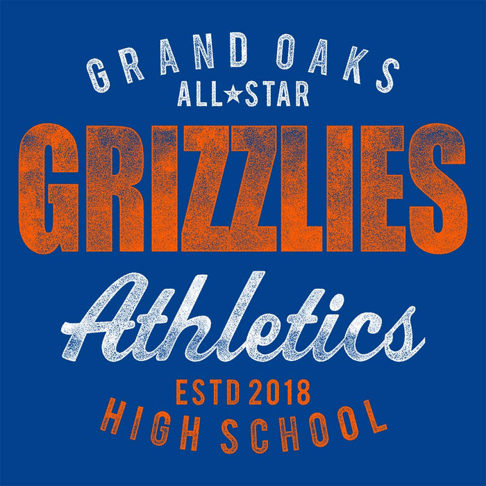 Close-up of Grand Oaks High School Grizzlies Royal Classic Unisex Hoodie 34