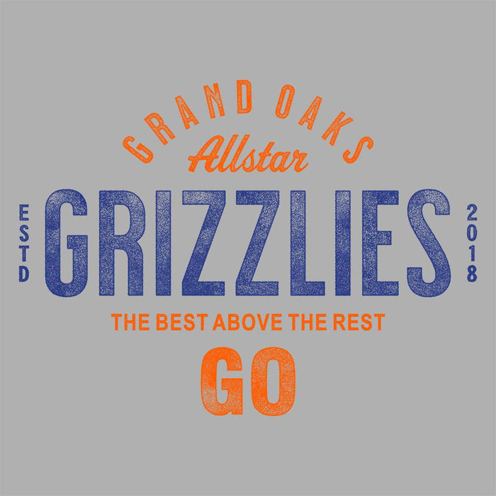 Close-up of Grand Oaks High School Grizzlies Carbon Grey Premium Hoodie 40