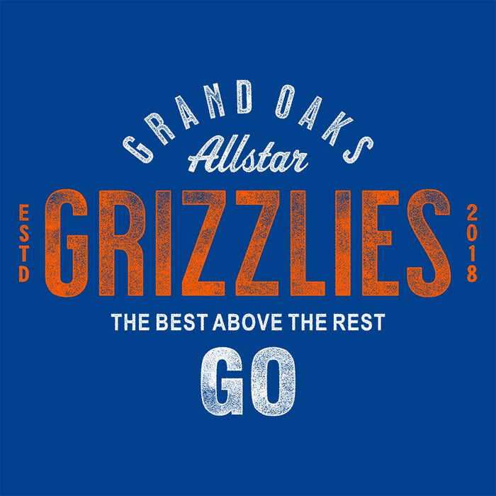 Close-up of Grand Oaks High School Grizzlies Royal Classic Unisex Hoodie 40