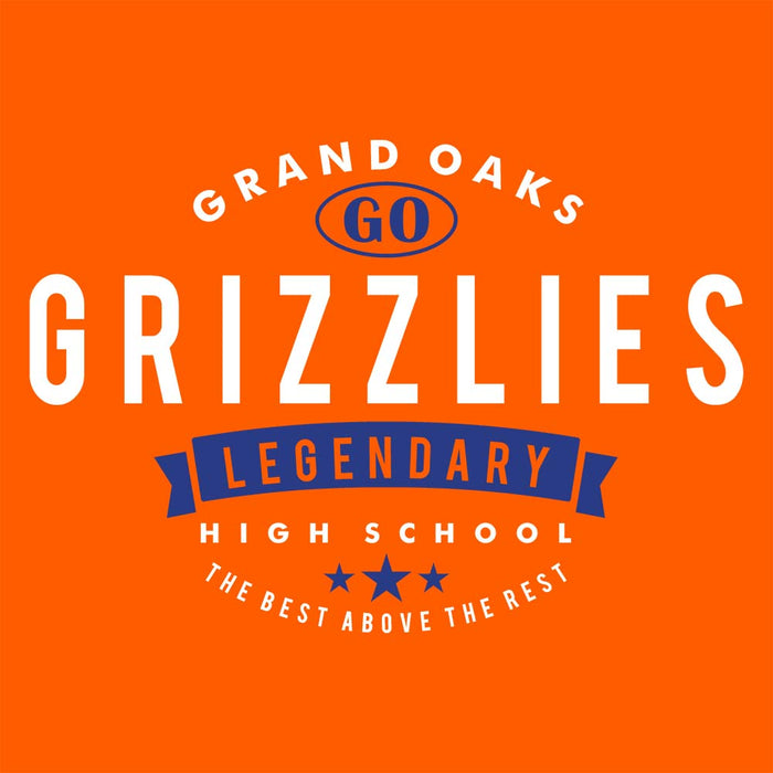 Close-up of Grand Oaks High School Grizzlies Premium Orange Unisex T-shirt 44