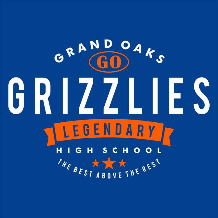 Close-up of Grand Oaks High School Grizzlies Women's Royal T-shirt 44