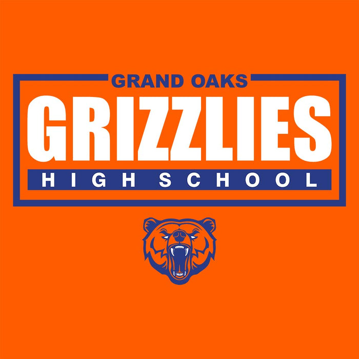 Close-up of Grand Oaks High School Grizzlies Classic Unisex Orange T-shirt 49