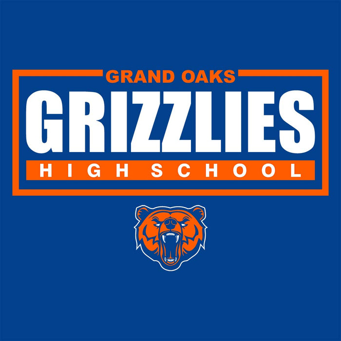 Close-up of Grand Oaks High School Grizzlies Classic Unisex Royal T-shirt 49