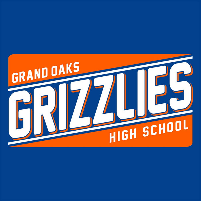 Close-up of Grand Oaks High School Grizzlies Premium Royal Unisex T-shirt 84