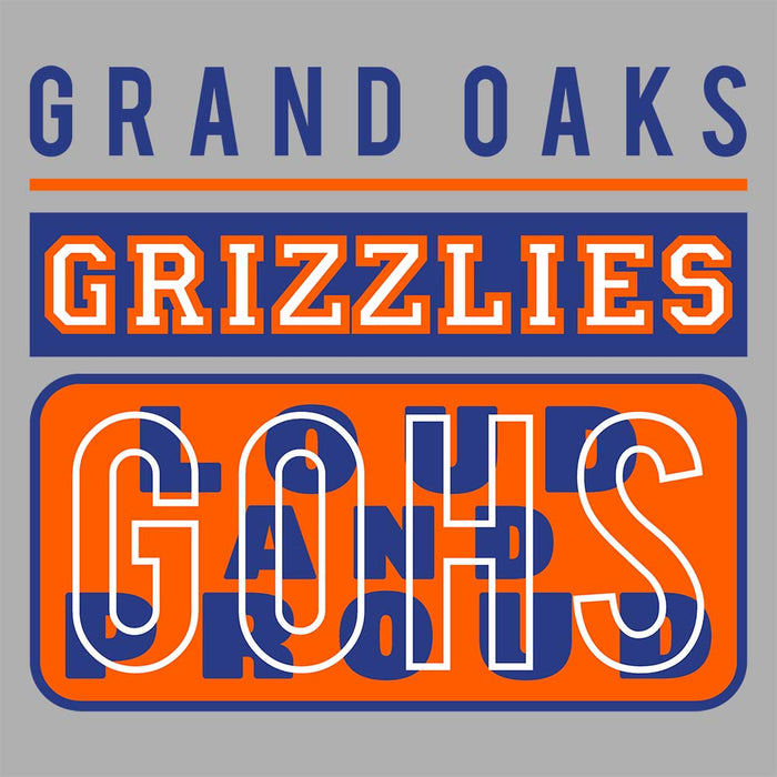 Close-up of Grand Oaks High School Grizzlies Sport Grey Classic Unisex Hoodie 86