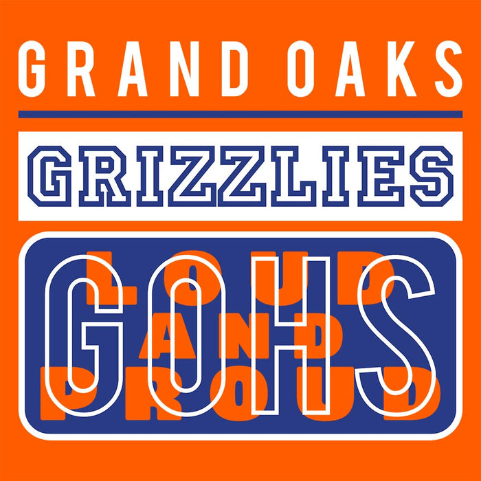 Close-up of Grand Oaks High School Grizzlies Women's Orange T-shirts 86