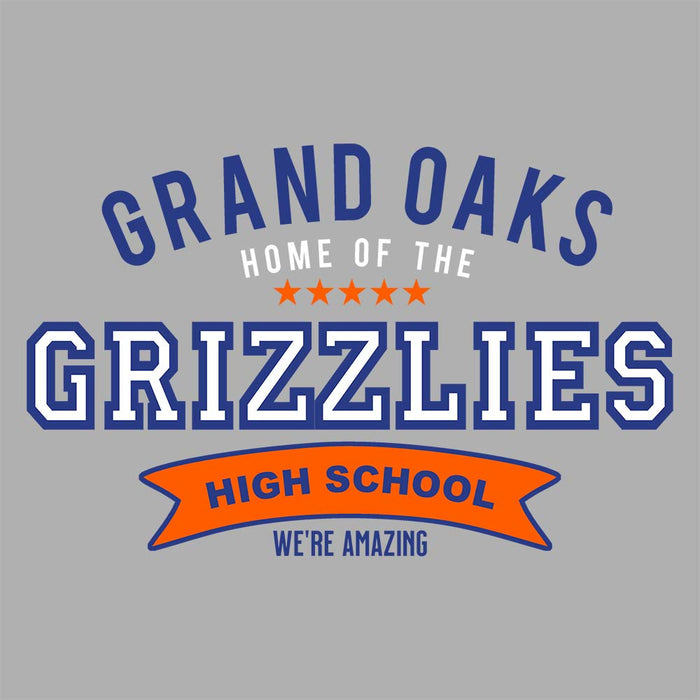 Close-up of Grand Oaks High School Grizzlies Carbon Grey Premium Hoodie 96