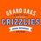 Close-up of Grand Oaks High School Grizzlies Premium Orange Unisex T-shirt 96