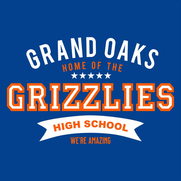 Close-up of Grand Oaks High School Grizzlies Classic Unisex Royal T-shirt 96