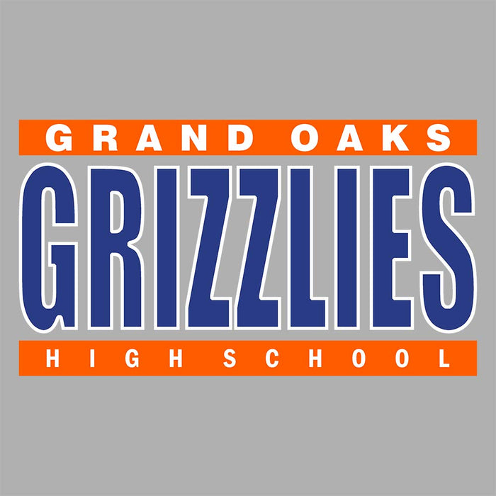 Close-up of Grand Oaks High School Grizzlies Carbon Grey Premium Hoodie 98