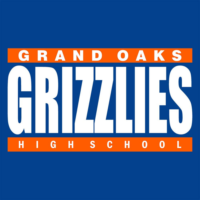 Close-up of Grand Oaks High School Grizzlies Premium Royal Unisex T-shirt 98