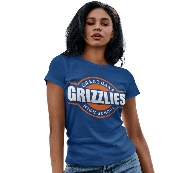 Woman wearing a Grand Oaks High School Grizzlies Women's Royal T-shirt 11