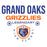 Close-up view of Grand Oaks High School Grizzlies Unisex 3/4 sleeve Raglan T-shirt 003