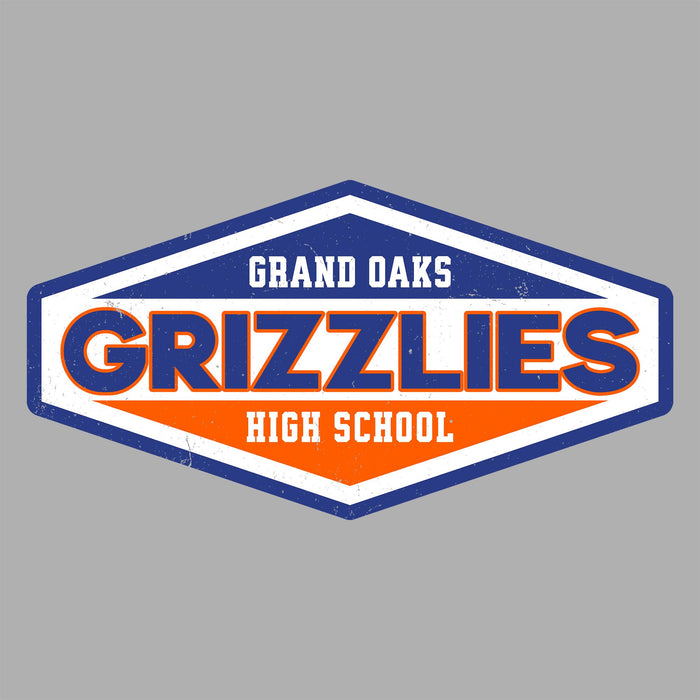 Close-up view of Grand Oaks High School Grizzlies Women's Sport Grey SoftStyle T-shirt 009