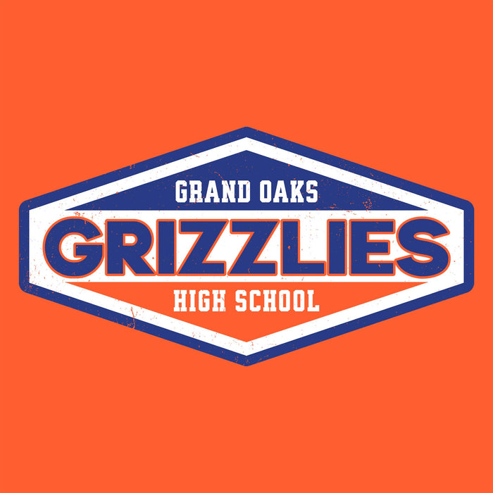Close-up view of Grand Oaks High School Grizzlies Classic Unisex Orange T-shirt 009