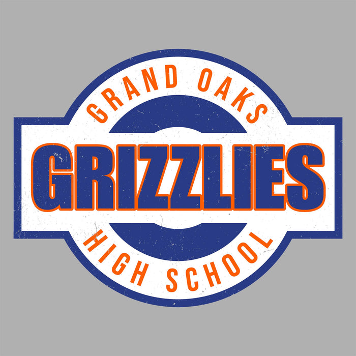 Close-up view of Grand Oaks High School Grizzlies Women's Sport Grey SoftStyle T-shirt 011