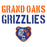 Close-up view of Grand Oaks High School Grizzlies Unisex 3/4 sleeve Raglan T-shirt 017
