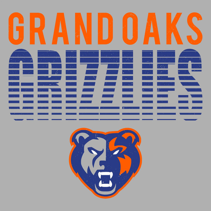 Close-up view of Grand Oaks High School Grizzlies Women's Sport Grey SoftStyle T-shirt 024