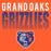 Close-up view of Grand Oaks High School Grizzlies Classic Unisex Orange T-shirt 024