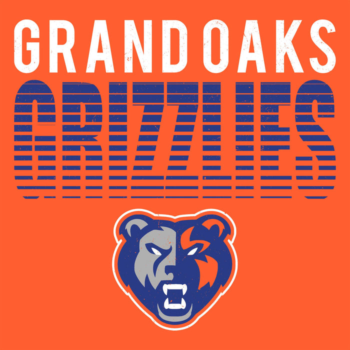 Close-up view of Grand Oaks High School Grizzlies Classic Unisex Orange T-shirt 024