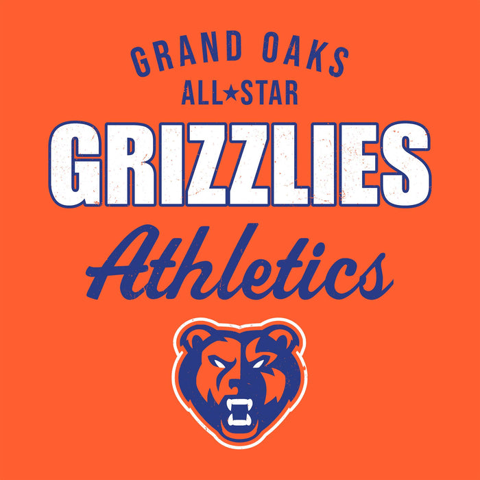 Close-up view of Grand Oaks High School Grizzlies Classic Unisex Orange T-shirt 034