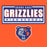 Close-up view of Grand Oaks High School Grizzlies Classic Unisex Orange T-shirt 049