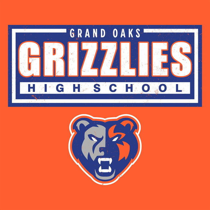 Close-up view of Grand Oaks High School Grizzlies Classic Unisex Orange T-shirt 049