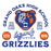 Close-up view of Grand Oaks High School Grizzlies Unisex 3/4 sleeve Raglan T-shirt 208