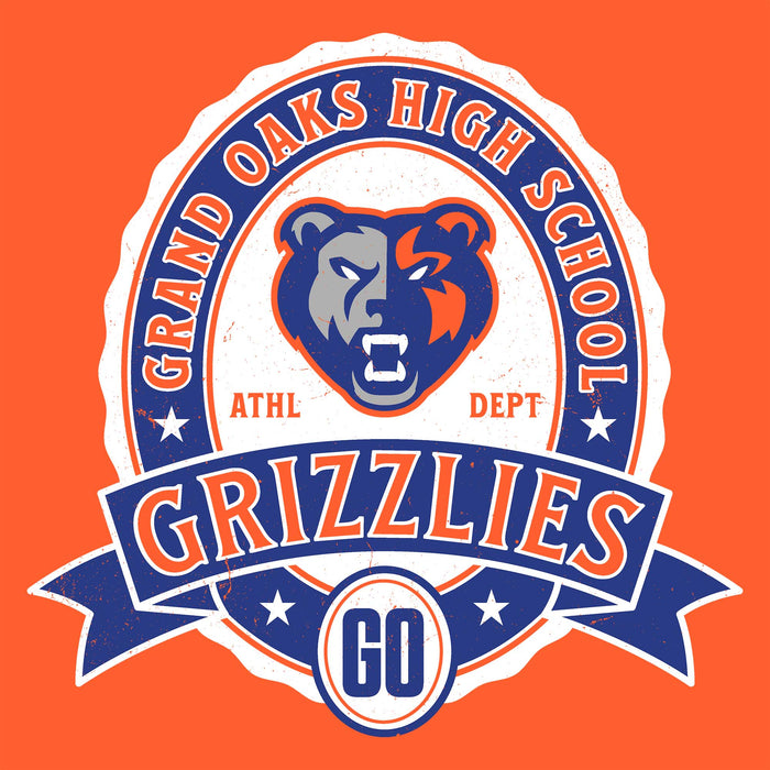 Close-up view of Grand Oaks High School Grizzlies Classic Unisex Orange T-shirt 212
