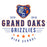 Close-up view of Grand Oaks High School Grizzlies Unisex 3/4 sleeve Raglan T-shirt 217