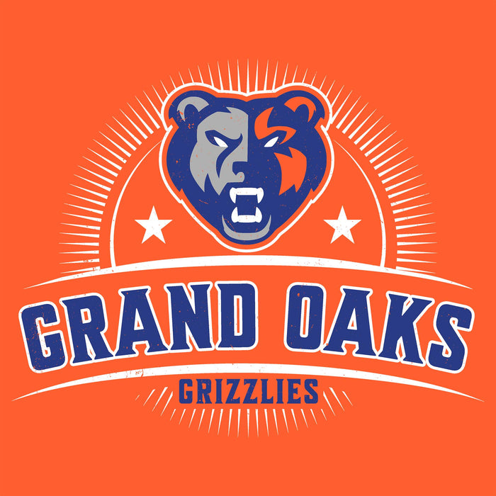 Close-up view of Grand Oaks High School Grizzlies Classic Unisex Orange T-shirt 226