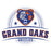Close-up view of Grand Oaks High School Grizzlies Unisex 3/4 sleeve Raglan T-shirt 221