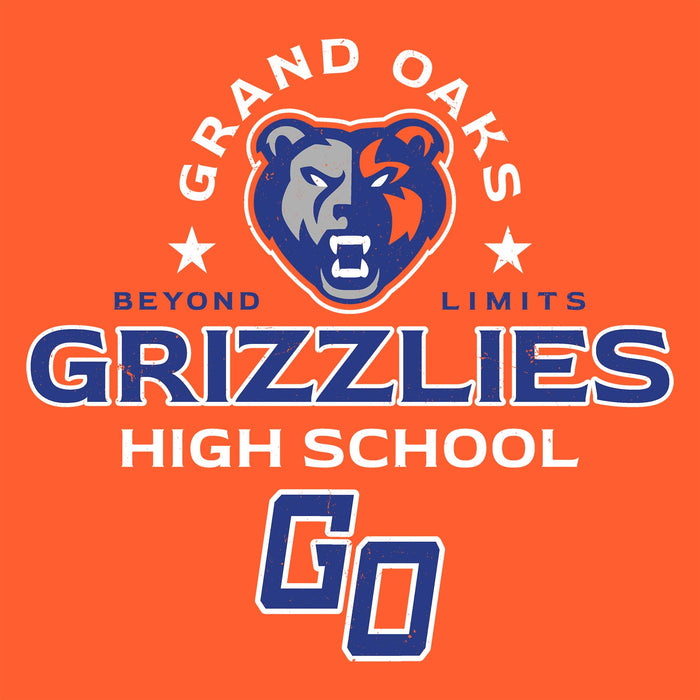 Close-up view of Grand Oaks High School Grizzlies Classic Unisex Orange T-shirt 222