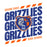 Close-up view of Grand Oaks High School Grizzlies Unisex 3/4 sleeve Raglan T-shirt 223