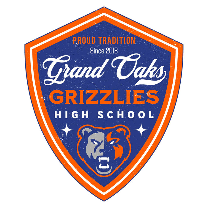 Grand Oaks High School Grizzlies Unisex 3/4 sleeve Raglan T-shirt 225