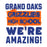 Close-up view of Grand Oaks High School Grizzlies Unisex 3/4 sleeve Raglan T-shirt 231