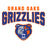 Close-up view of Grand Oaks High School Grizzlies Unisex 3/4 sleeve Raglan T-shirt 234