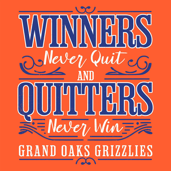 Close-up view of Grand Oaks High School Grizzlies Classic Unisex Orange T-shirt 237