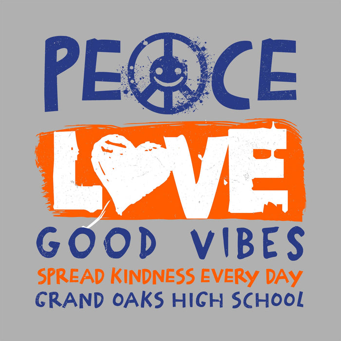 Close-up view of Grand Oaks High School Grizzlies Women's Sport Grey SoftStyle T-shirt 240