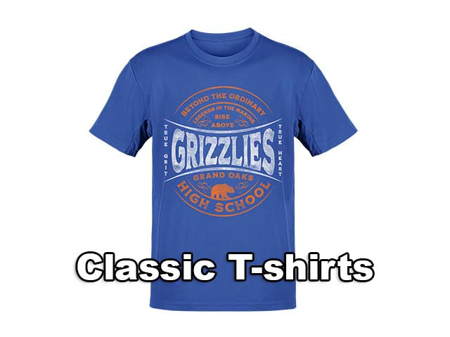 Classic T-shirts - Grand Oaks High school Grizzlies