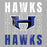 Close-up view of Hebron High School Hawks Unisex 3/4 sleeve Raglan T-shirt 233
