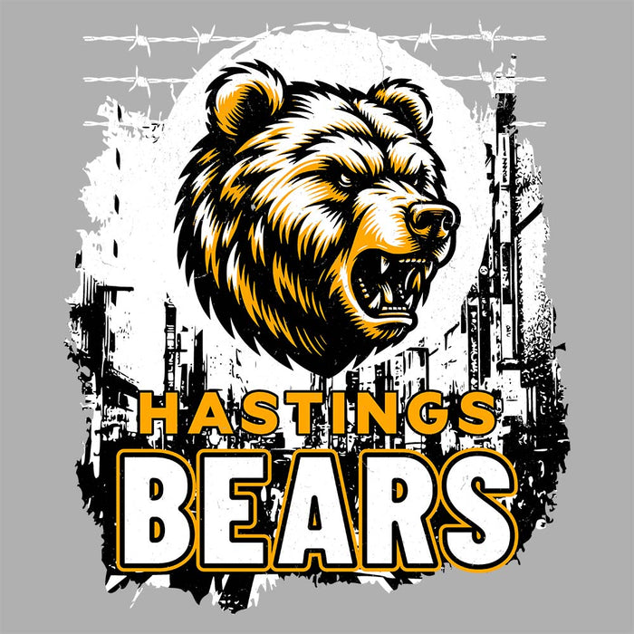 Close-up view of Hastings High School Bears Sport Grey Classic Unisex Hoodie 202