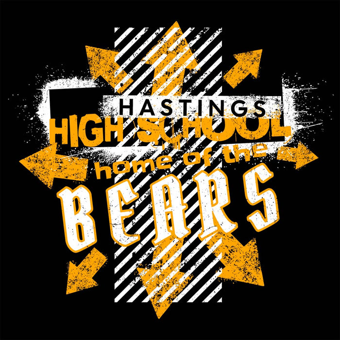 Close-up view of Hastings High School Bears Black Classic Unisex T-shirt 210